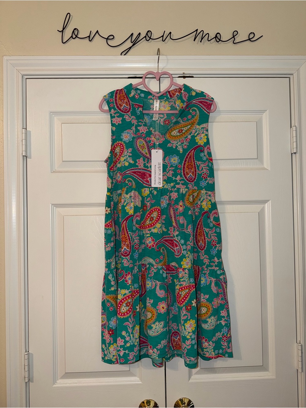 Dear Scarlett Teal Paisley Sleeveless Midi Dress